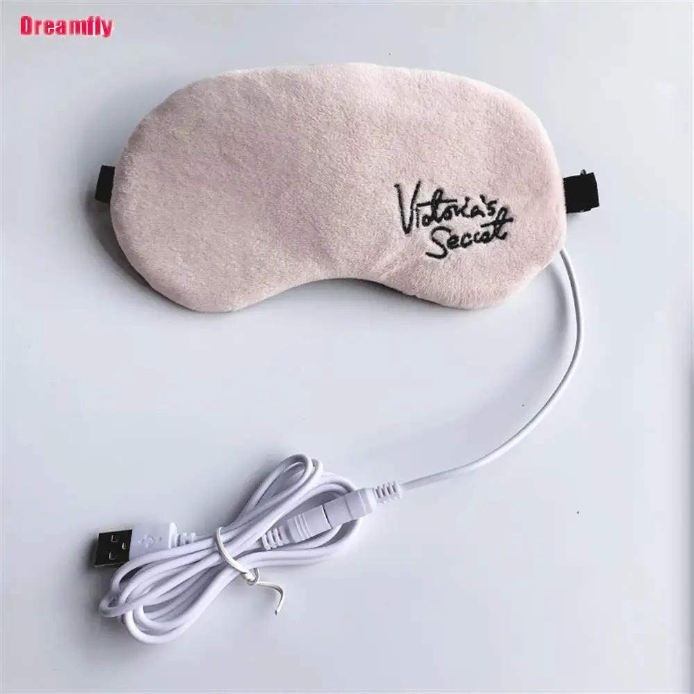 USB Heated Eye Mask Reusable USB Sleeping Steaming Eye Mask Massager For Sleeping Eye Puffiness Anti Dark Circle Patch Eye Care