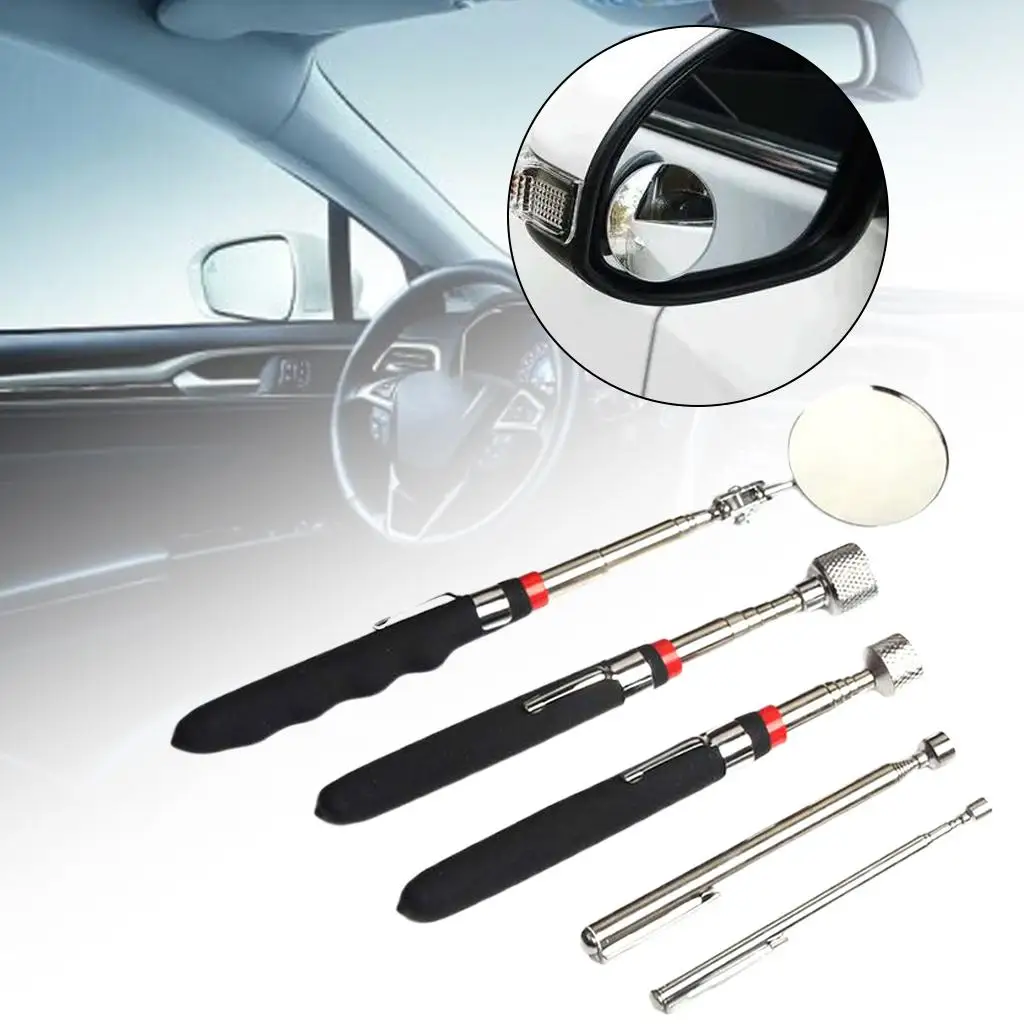 

5-Pack Magnetic Telescoping Pick-Up Tool Inspection Mirror Telescopic Rod