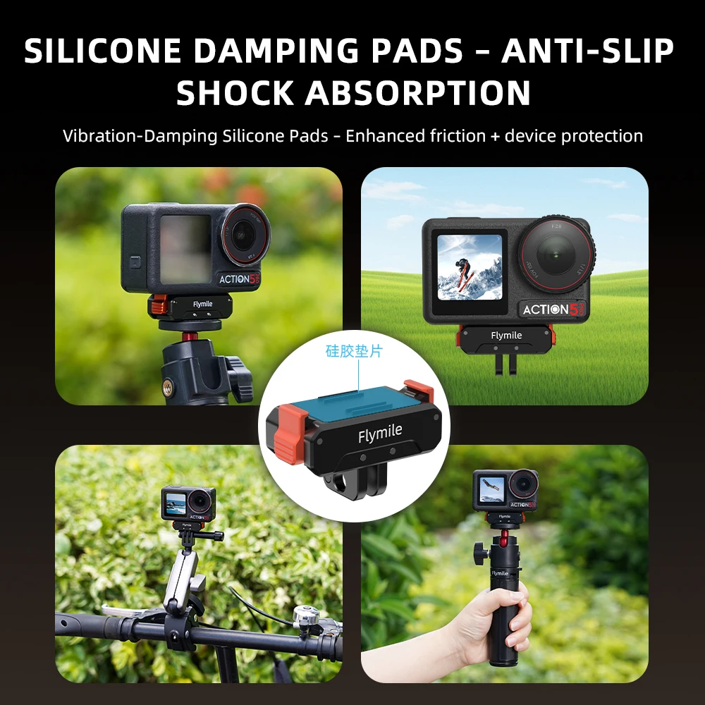 محول تركيب مغناطيسي من Flymile لملحقات DJI Action 5 Pro/Osmo 360 دعامة تثبيت قاعدة سريعة الإصدار
