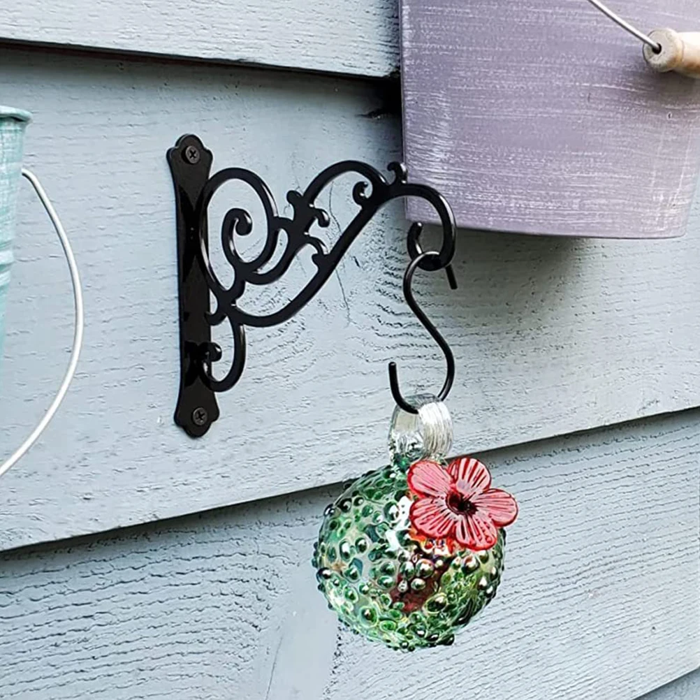 Hanging Bracket Hooks Hanger Wall Bird Flower Garden Pot Basket Planter Lantern Metal Feeder Chime Wind Mount Hook