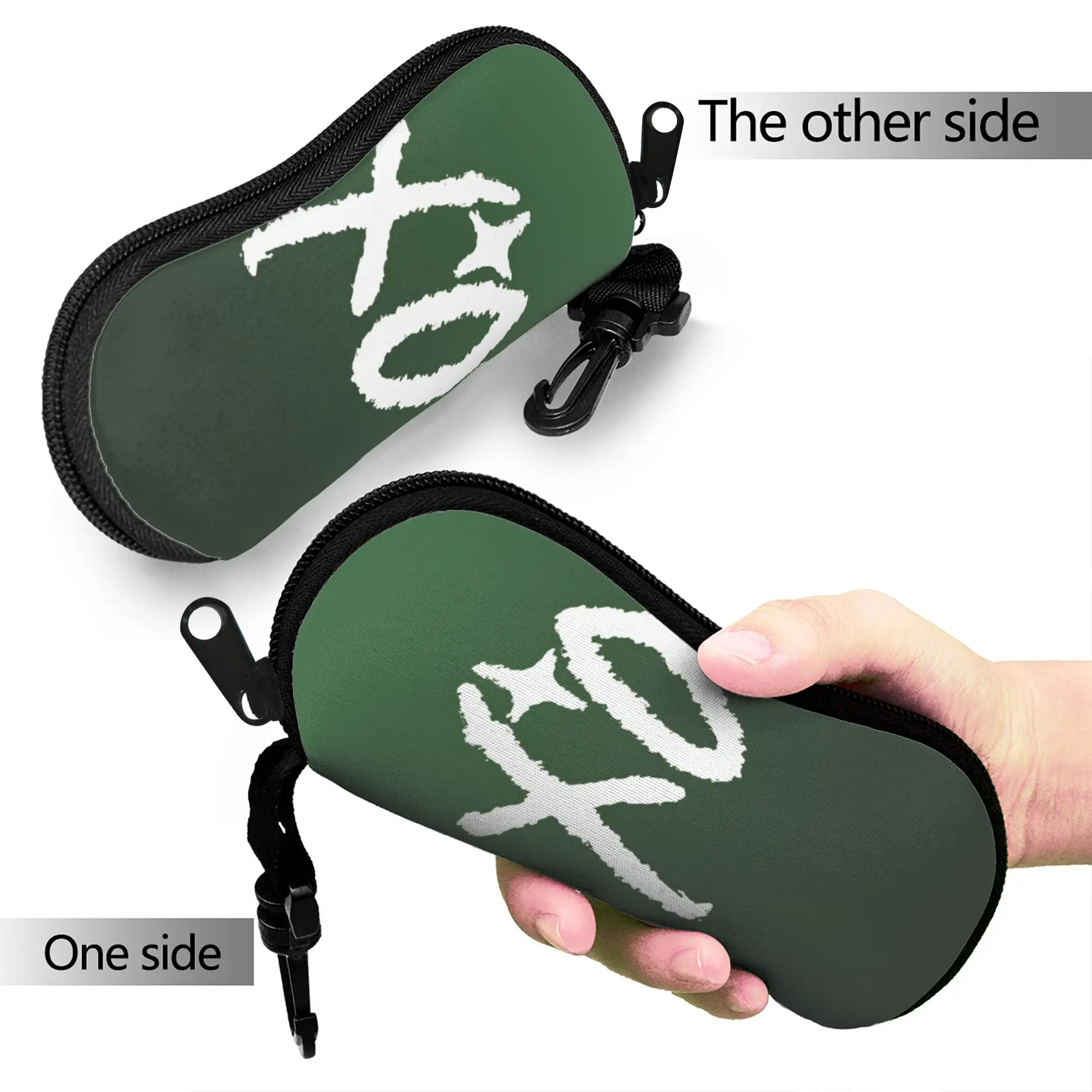 The Weeknd XO Glasses Case  Sunglasses Case Daily Soft Eyewear Bag Key Chain Male Female Eyeglass Protector