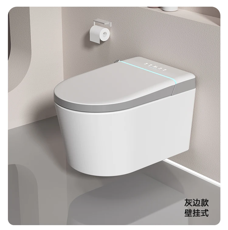 Wall Function Colored Sensor Hung Mounted Automatic Full Black Outlet Mount Closet Intelligent Wc Shaped Electric Toilet