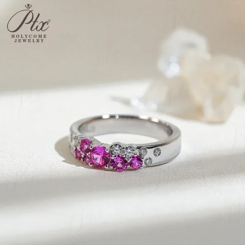 

Кольцо в форме бутона цветка с розовым сапфиром 10K 14K, стерлинговое серебро 925 пробы, обручальное кольцо ​ украшения для женщин Sweet Style Romantic