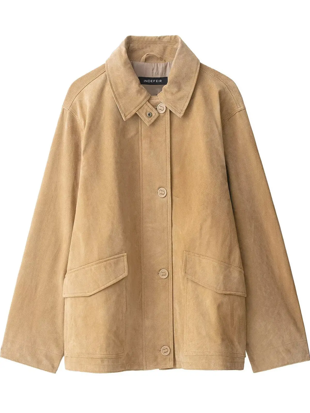 فضفاضة تناسب فو الجلود Jaet المرأة خريف 2025 وصول جديد كسول Sle معطف مع كيتس المخملية الملمس السيدات ملابس خارجية