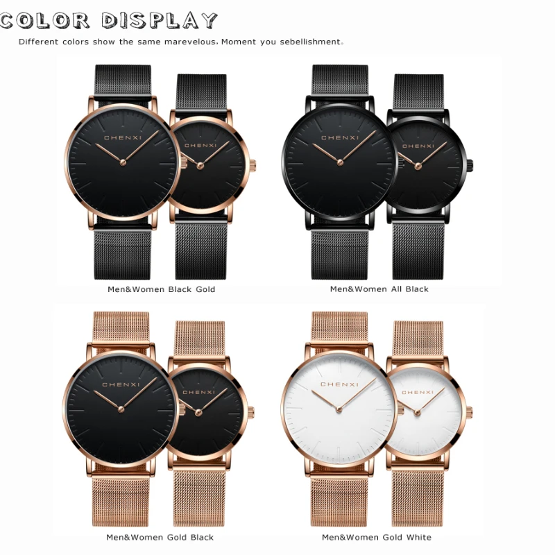 Luxury Brand Rose Gold Watches Shell Dial Couple Watch Ladies Bracelet Quartz Wristwatch for Women Mesh Clock Reloj Mujer