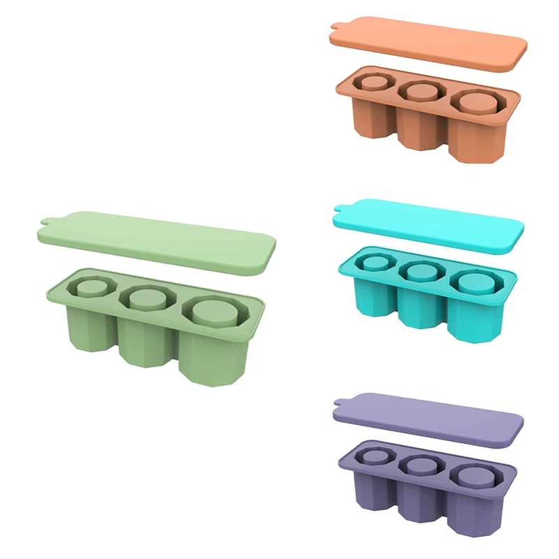 

Ice Square Tray For Stanley Cups, Silicone Ice Square Molds With Lid For Making 3 Hollow Cylinder Ice Cube