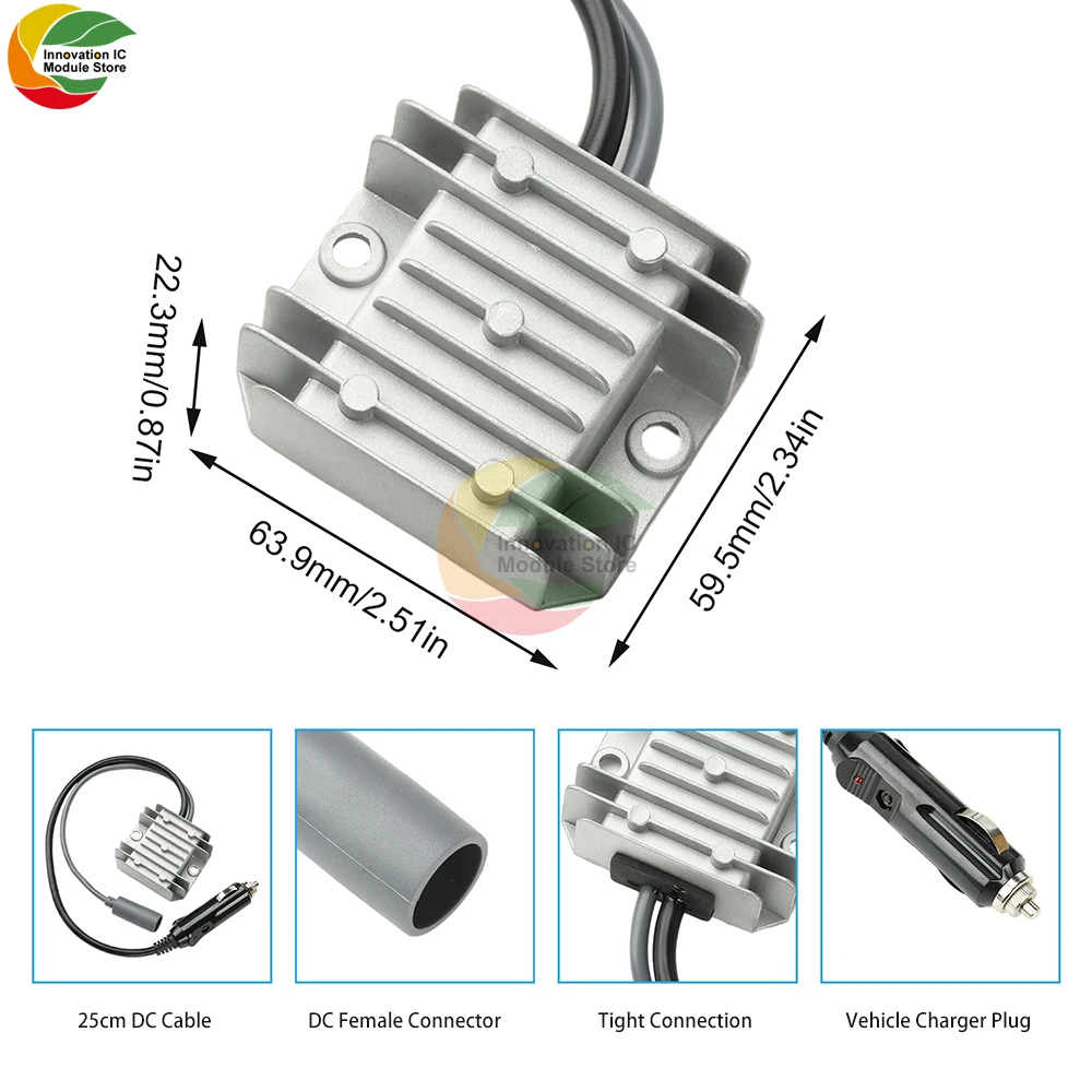 DC12V/24V to 30V 3.5A Mini DC Step-Up Converter with Cigarette Lighter Plug for RVs Boost Module