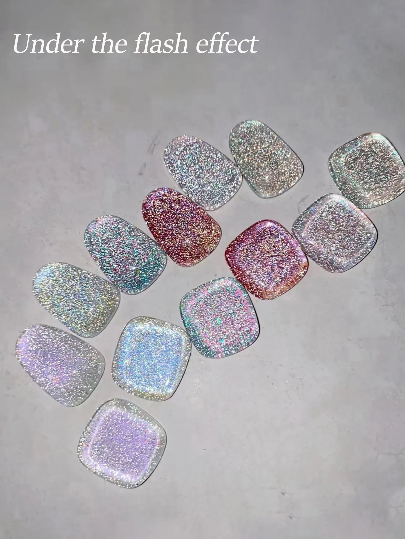 1-6 قطعة WS الربيع الصيف مسمار تألق الجليد شفافة الأزرق كسر الماس هلام مسمار البولندية 2025 تبييض مسمار ملصقات الأظافر لوازم