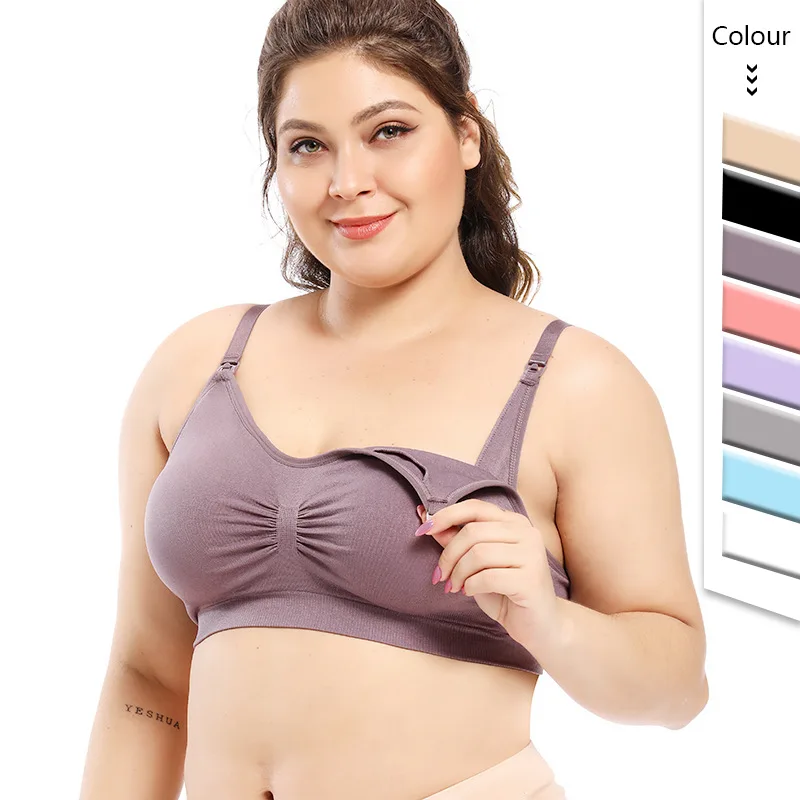 New 100% Cotton Plus Size Cups Push Up Gather Fashion Lace Nursing Bra Maternity Bra Breastfeeding Bra Postpartum Underwear