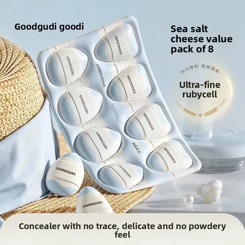 Image of 8-teiliges Mini-Fingerschwamm-Set, weicher, nicht saugfähiger Foundation-Puderquaste-Mischschwamm für Concealer, Nass- und Trockenanwendung, Make-up