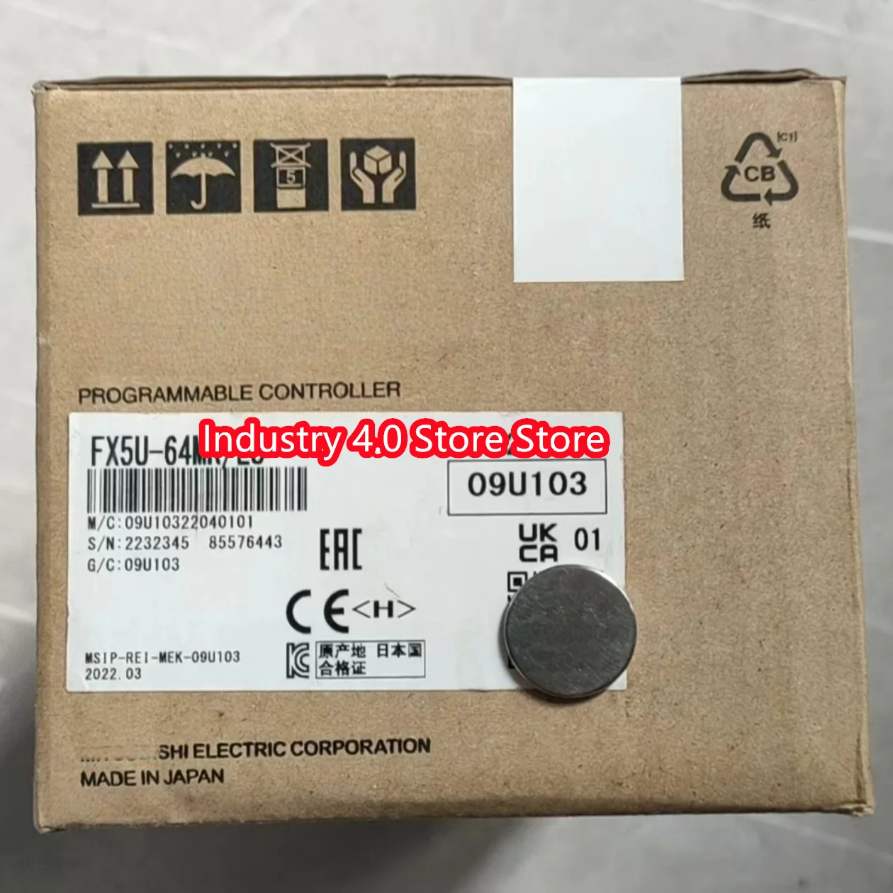 Módulo original do PLC, no estoque, FX5U-64MR-DS,FX5U-64MR-ES