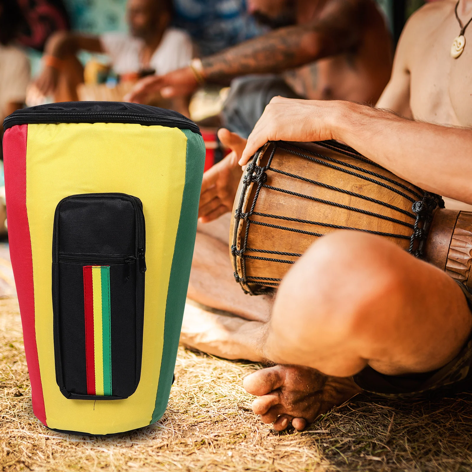 

Djembe Drum Bag 8 Inch Thickened Waterproof Case Backpack Tambourine Storage Travel Protection Musical Instrument
