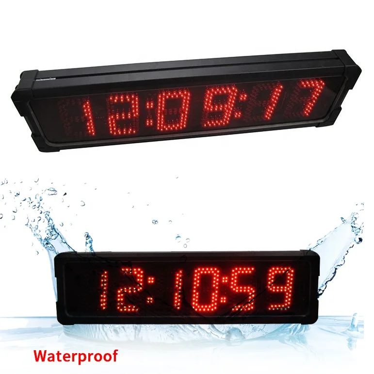 Dry Letter 5 Inches 6 Digits Large Size Clock 7 Segments Large Outdoor Waterproof Light Emitting Diode Display Remote Control