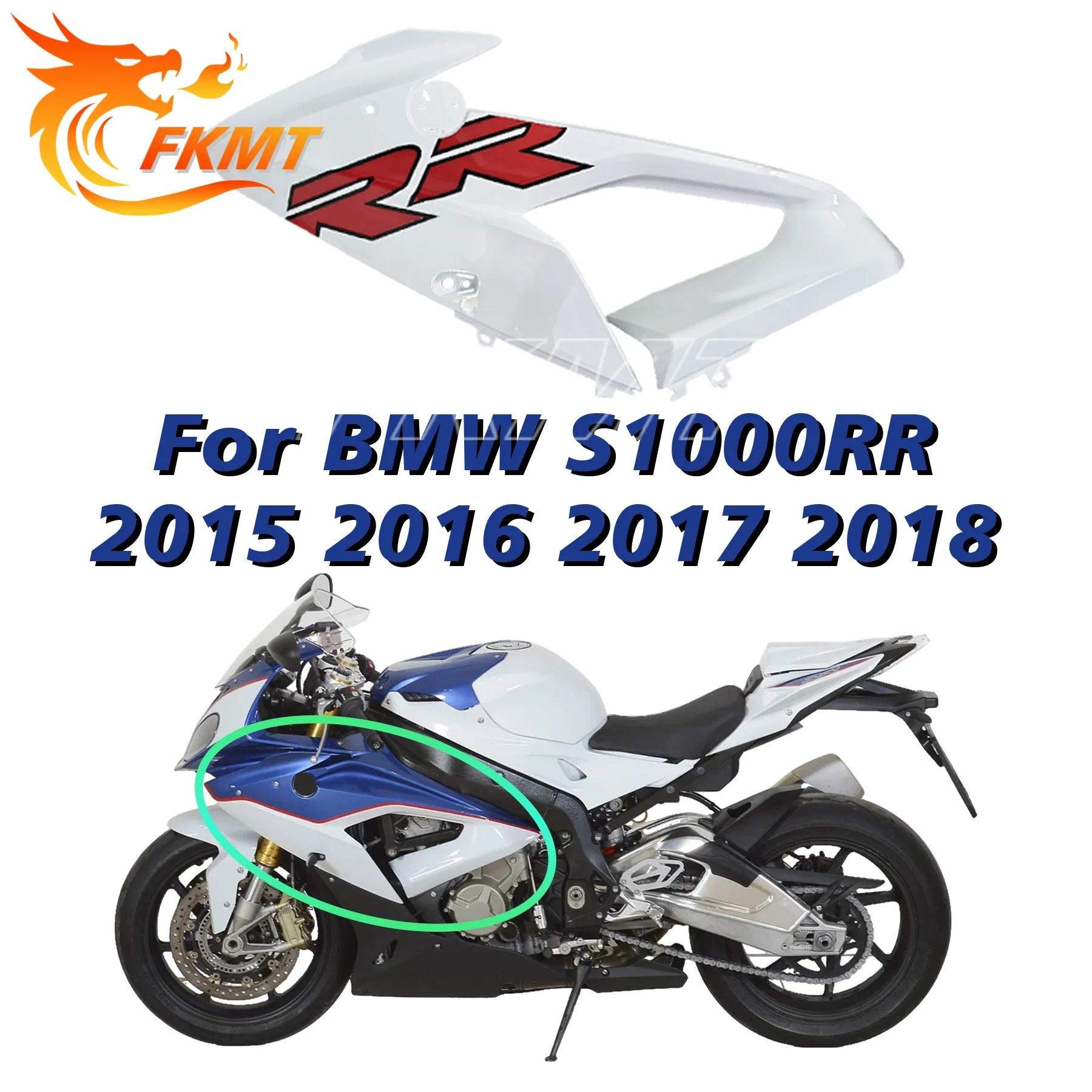 

Fit For BMW S1000RR 2015 2016 2017 2018 Side cover Side fairing Side protector Side panel ABS