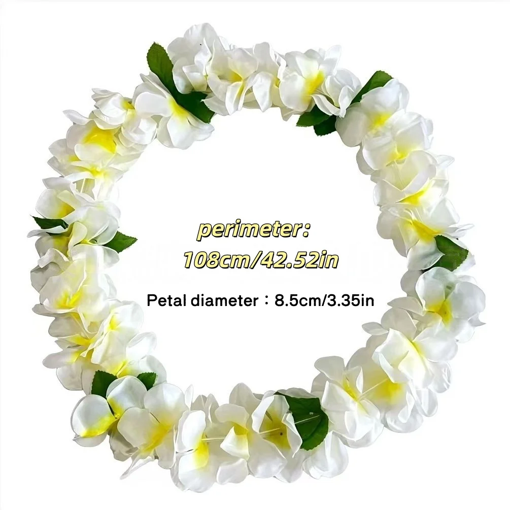 1/3/5pcs Flower Wreath Hawaii Garland Set Artificial Floral Neck Head Wrist Decor for Tropical Party Luau Birthday view 2