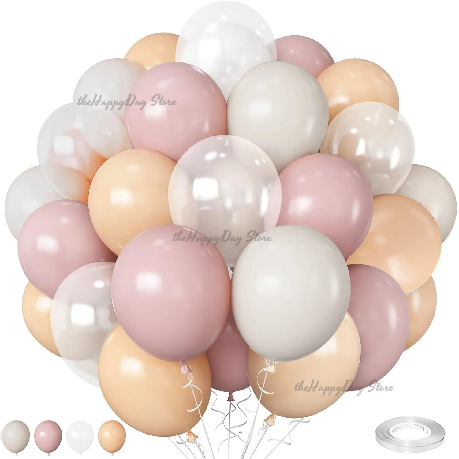 40 Stück Boho Rosa Sand Weiß Latex Ballons 10 Zoll Metall Chrom Gold Ballons für Geburtstag Hochzeit Baby Shower Party Dekor Globos