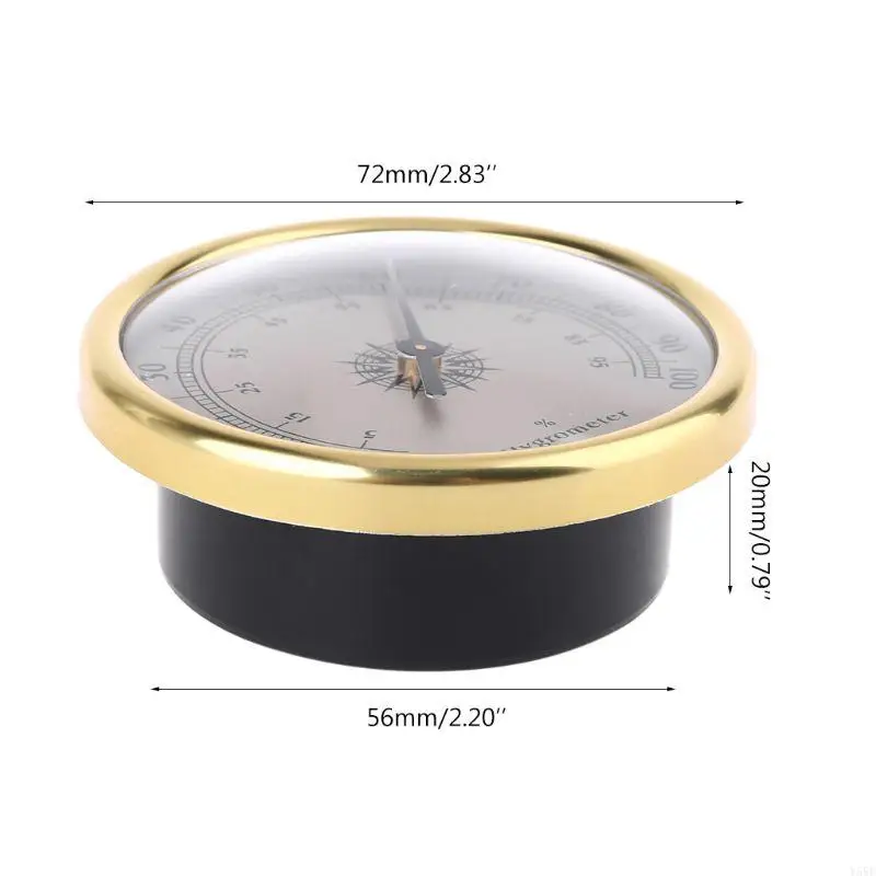 Y55E 72 mm Thermomètre en surface Hygromètre Humidité Humidité Gauge sans batterie nécessaire