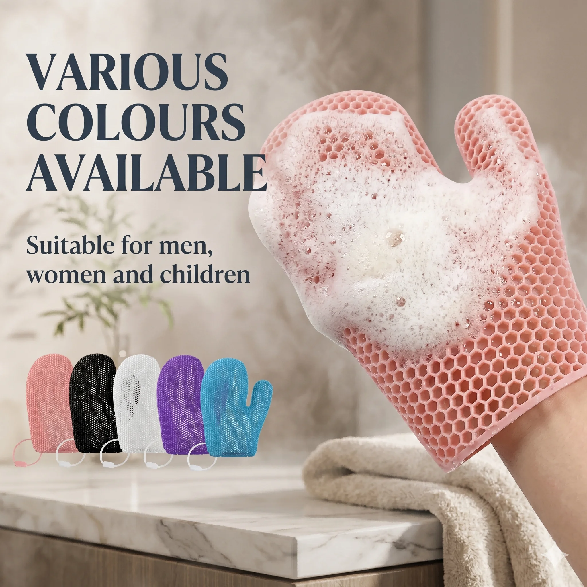 

Honeycomb TPU Exfoliating Shower Glove Quick Dry Body Scrubber Mitt Sponge Deep Clean Dead Skin Remover Bath Mitts Massage SPA