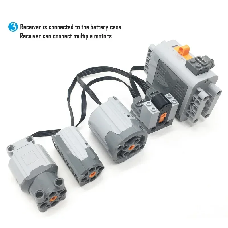 Technical Blocks Motor High-Tech Parts Parts Blocks PF Train Motor 8883 84 85 88004 L XL Servo Motor Technik RC Receiver Battery