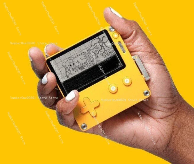 Hand Crank Game Console Retro Black White Handheld  Vintage Portable Puzzle
