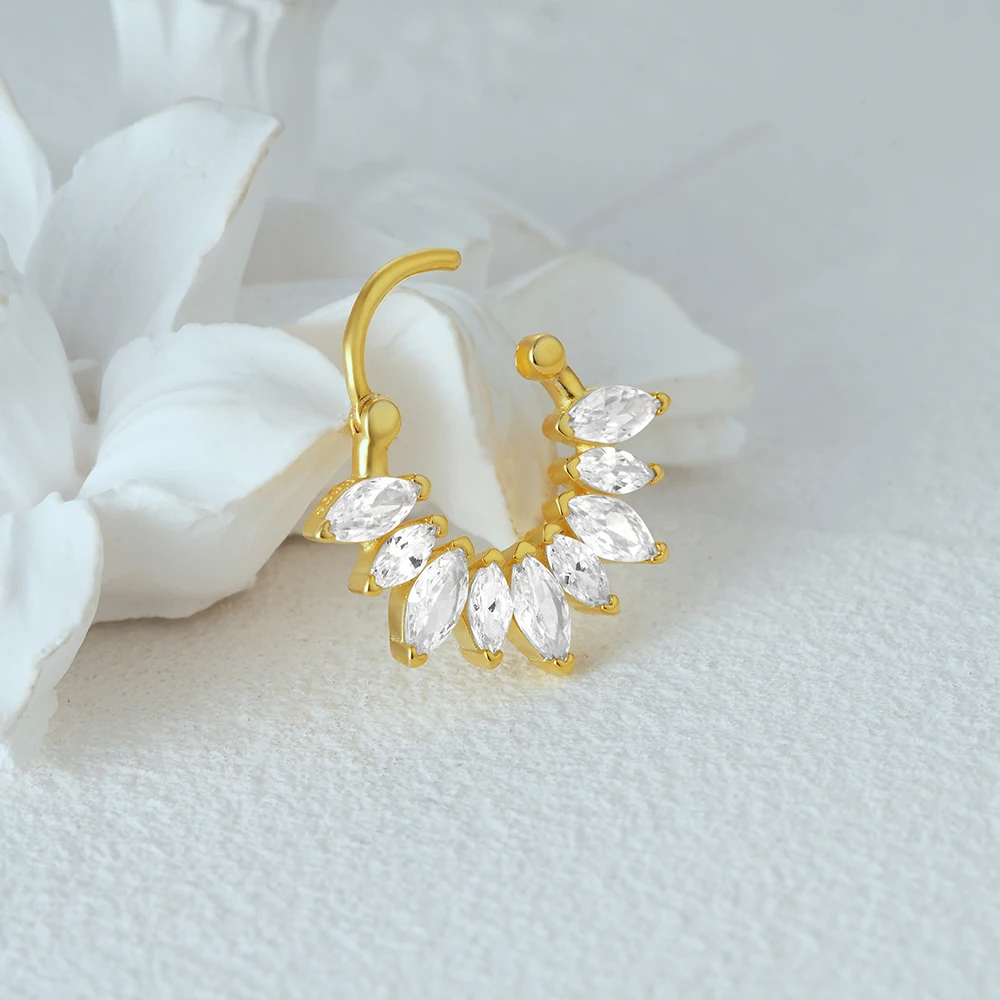 AIDE 1 Piece Shiny Zircon Female Ear Bone Earlobe 925 Sterling Silver Small Circle Ear Buckle For Women Cartilage Piercing Jewel