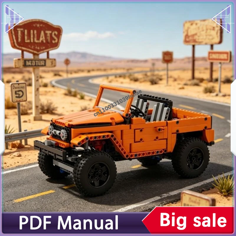 

1004pcs MOC Technic Off-Road Vehicle Building Blocks Orange 4x4 Jeep Model Bricks Adult Collection Set
