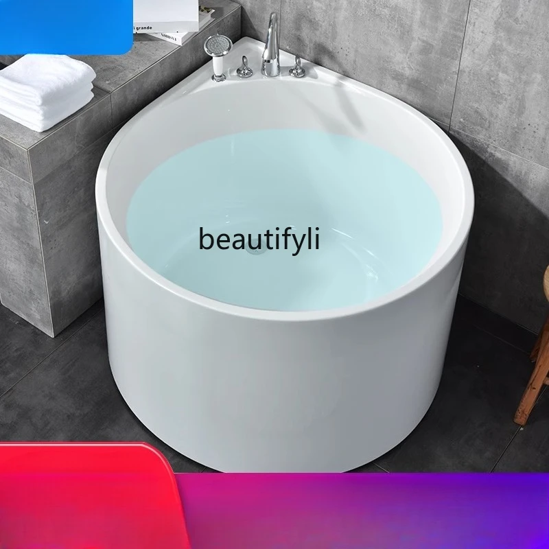 

Freestanding deepened round bathtub acrylic bath tub household seat bath tub