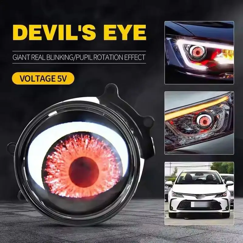 

Фары Demon Eye, светодиодные динамические автомобильные фары Devil Eye, 12 В, линзы проектора, лампа для большинства автомобилей, управление Wi-Fi, светодиодная лампа