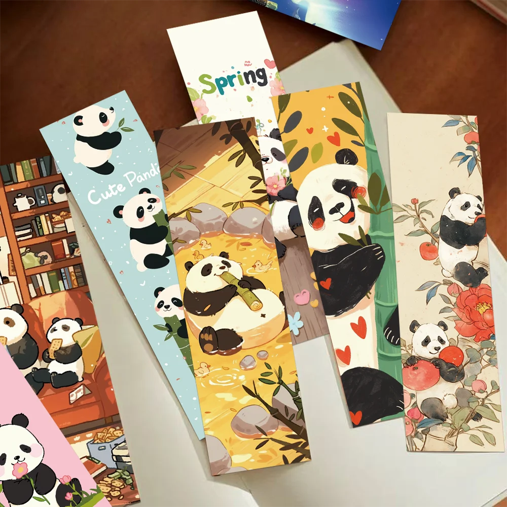 Cartoon niedlicher Panda Lesezeichen Student Lesebuch Markierung Papierkarte kreatives Geschenk DIY Buch Buchseite Markierung Lesezeichen 7