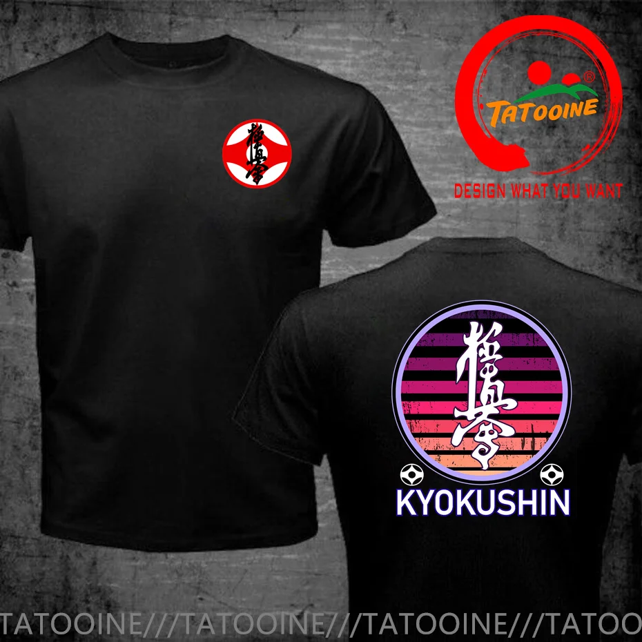 

Футболка с принтом киокушин каратэ спереди и сзади, мужская модная футболка, модная повседневная одежда, летняя футболка в стиле хип-хоп, уличные топы, футболка