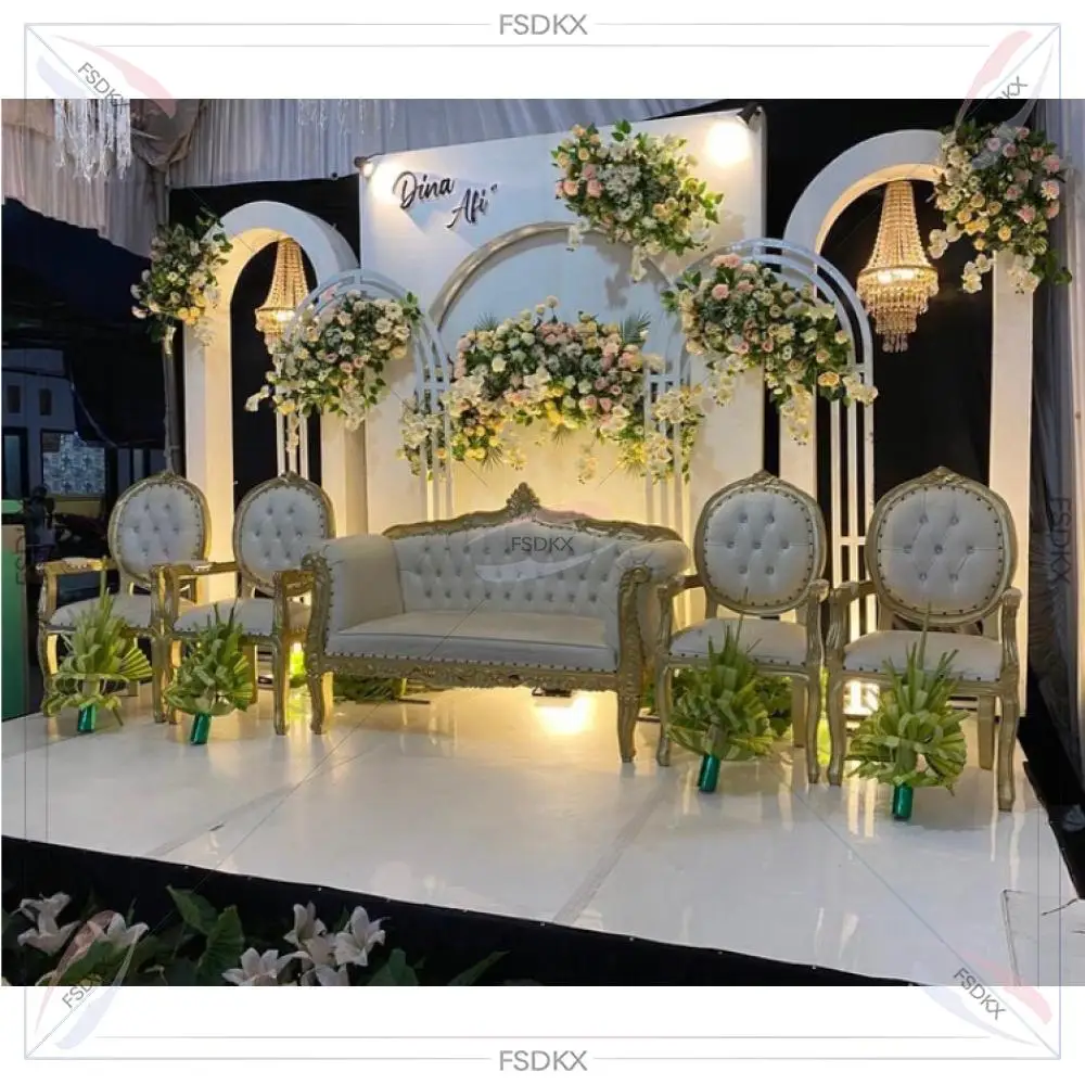 

Factory Direct Pvc Stage Backdrop 5Pcs Open Arch Backdrop Acrylic White Party Backdrop for Party