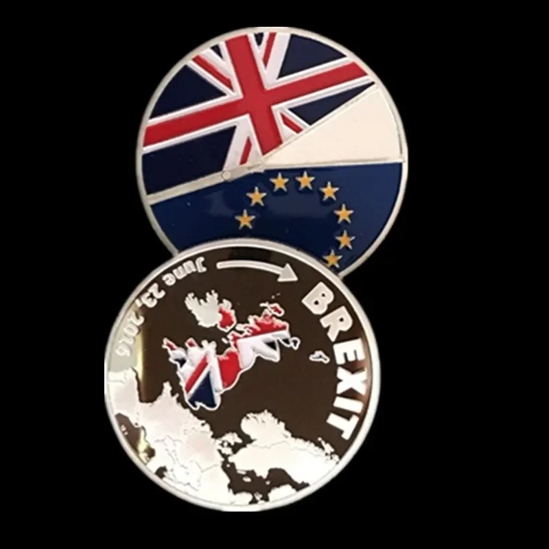 10 Pcs The 2016 Brexit badge England exit the European silver plated Elizabeth 40 x 3 mm decoration coin