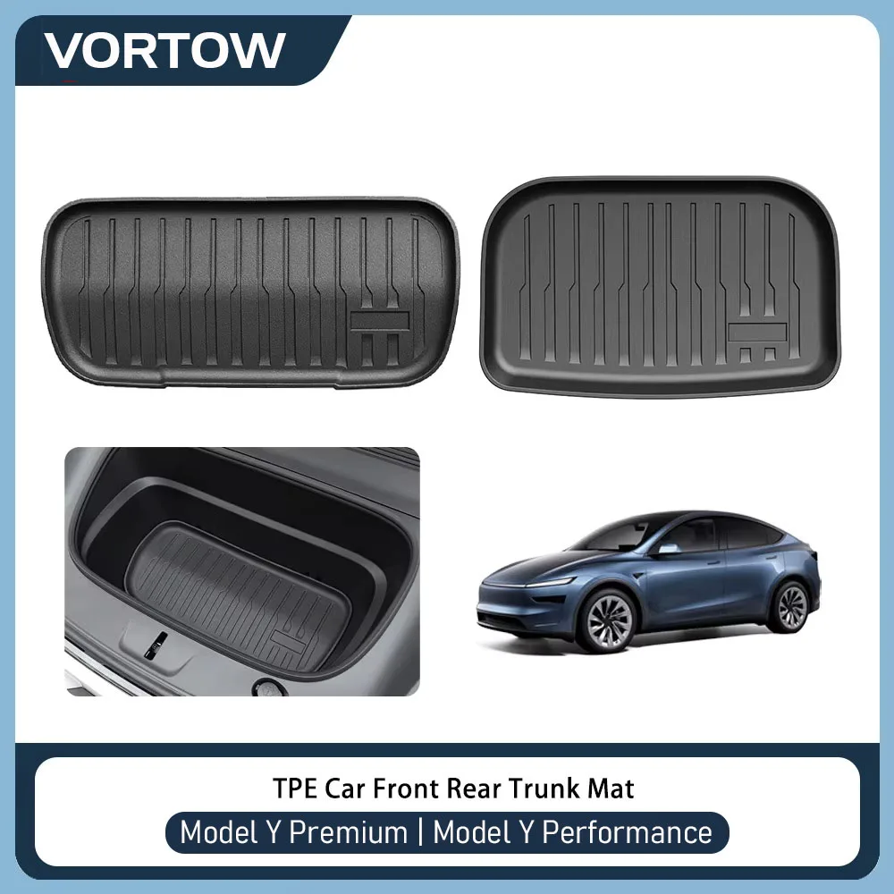 Tapis de coffre avant et arrière pour Tesla Model Y Juniper 2025 2026, doublure de coffre imperméable, tapis antidérapants toutes saisons, accessoires intérieurs