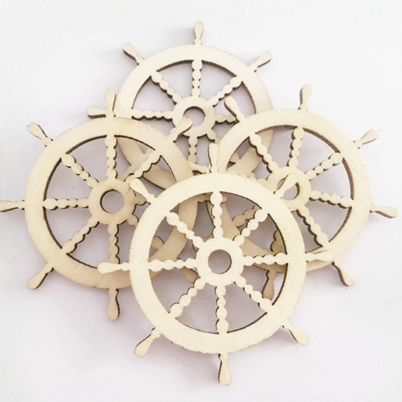30 Pcs Unfinished Wood Anchor Rudder Cutouts For Arts Crafts DIY Projects Home Party Decoration