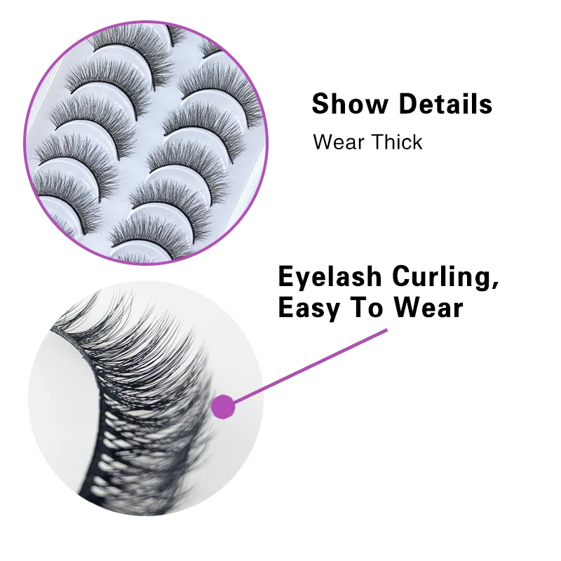 10 Pairs Eyelash 3D Natural Mink False Eyelashes Makeup Fake Eye Lashes Faux Cilios Maquillaje Make Up Tools Wholesale