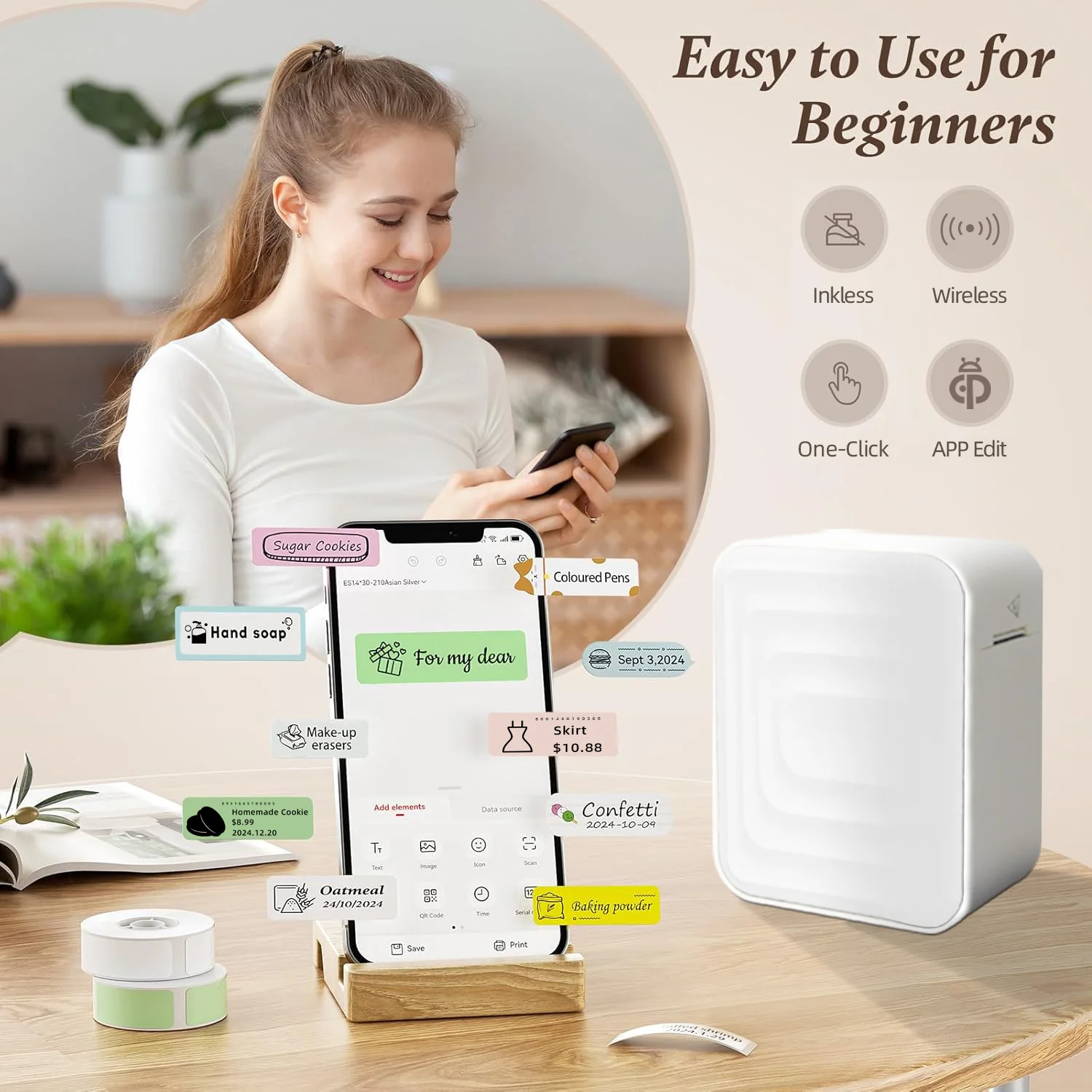 Draadloze Bluetooth-labelprinter D11 D110 D101 labelmachine soortgelijke draagbare thermische transferprinter mini-labelmaker M1