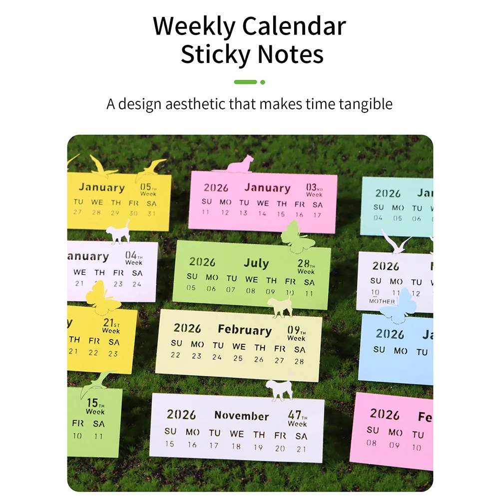 Calendario da tavolo con luci a strappo, adesivi per intaglio, palo fai da te per l'arredamento del desktop