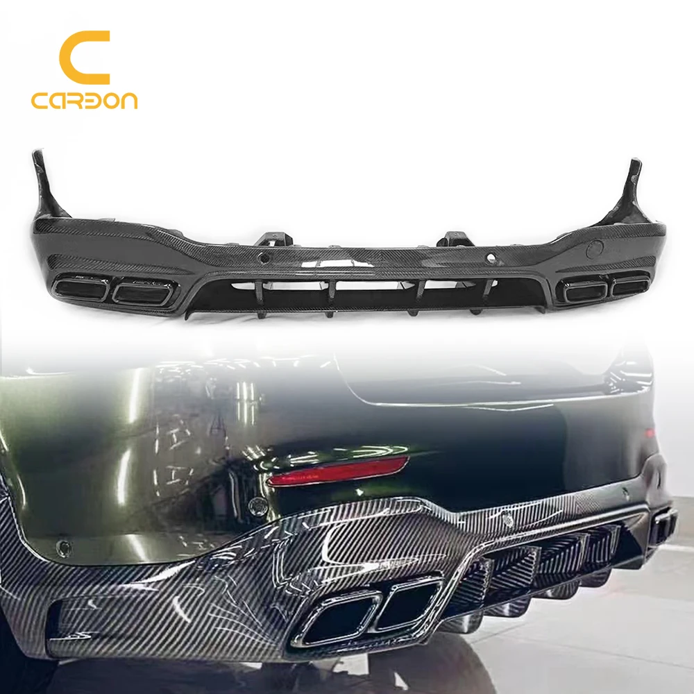 Hot Sale Factory Outlet Glossy Carbon Fiber Body Kit Topcar Style Rear Bumper Diffuser For Mercedes Benz GLC Class X253