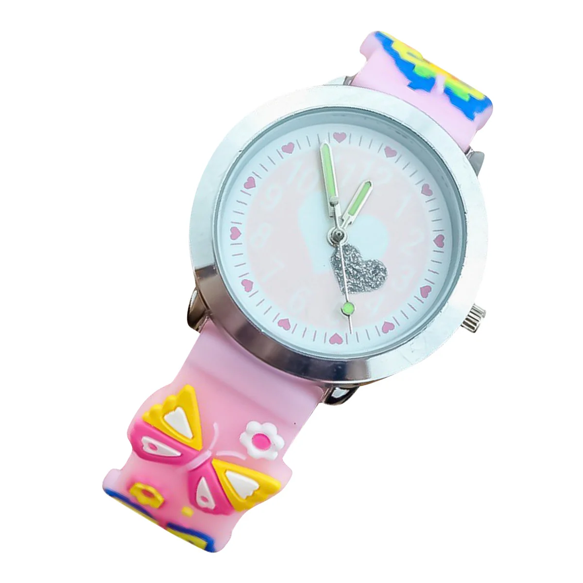 

1Pcs Watch Butterfly Pink Diamond Cartoon 3D Wristwatch for Accurate Time Clear Dial Practical Daily Use