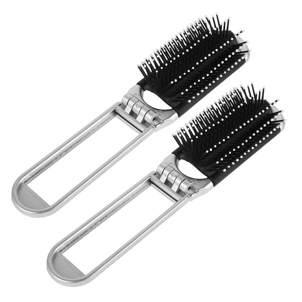 2 pezzi pettine pieghevole specchio spazzola per pulizia pieghevole mini portafoglio da viaggio capelli compatti con ABS