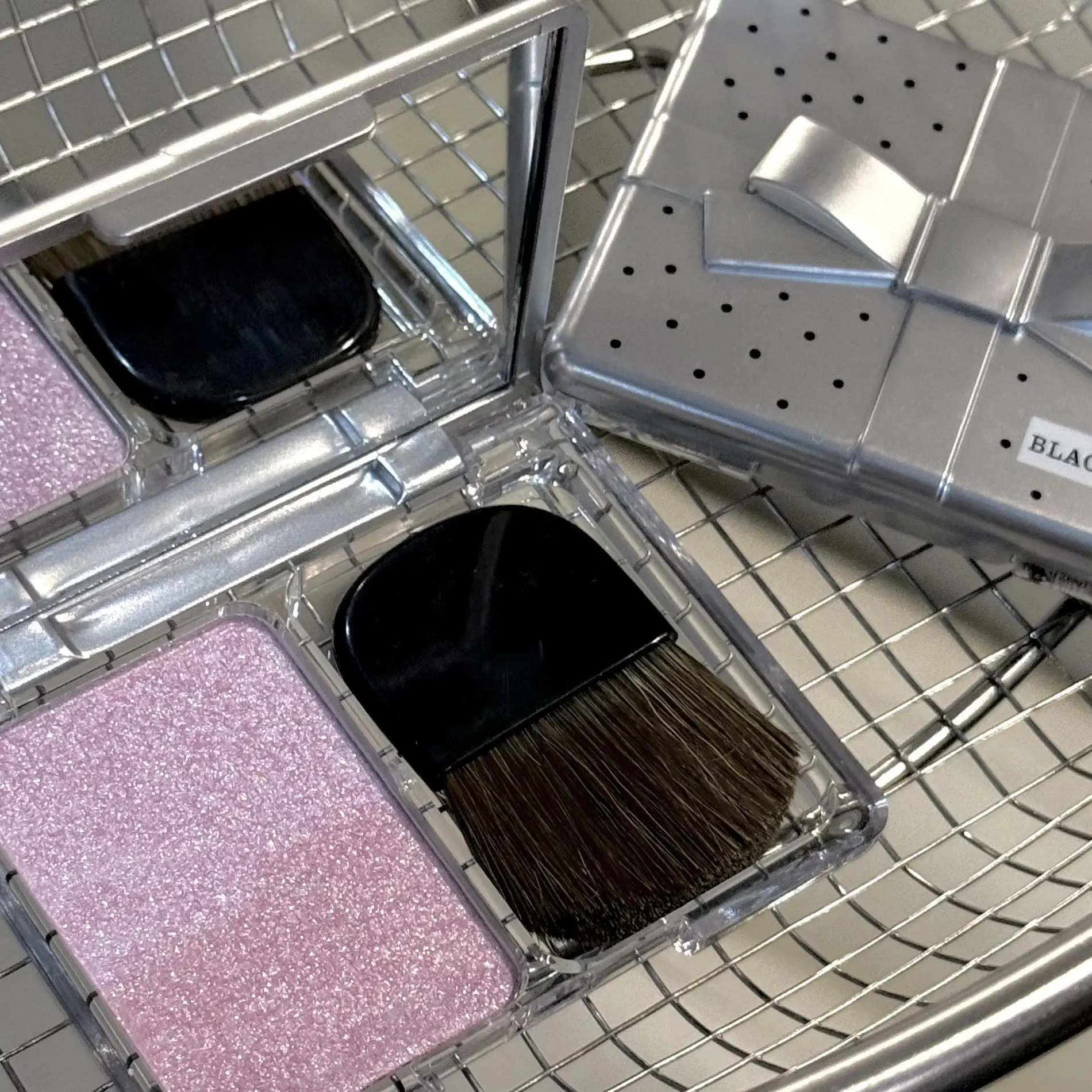 مع فرشاة Bowknot Face Brighten Highlighter Sparking Shine Makeup Plate Fairy Purple Highlight Shimmer Shading Contour Cosmetic #4