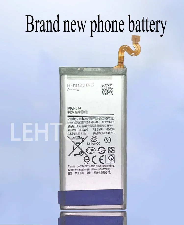 100%  Replacement EB-BN965ABE Battery For Samsung Galaxy Note9 Note 9 N9600 SM-N9600 Genuine Battery EB-BN965ABU 4000mAh