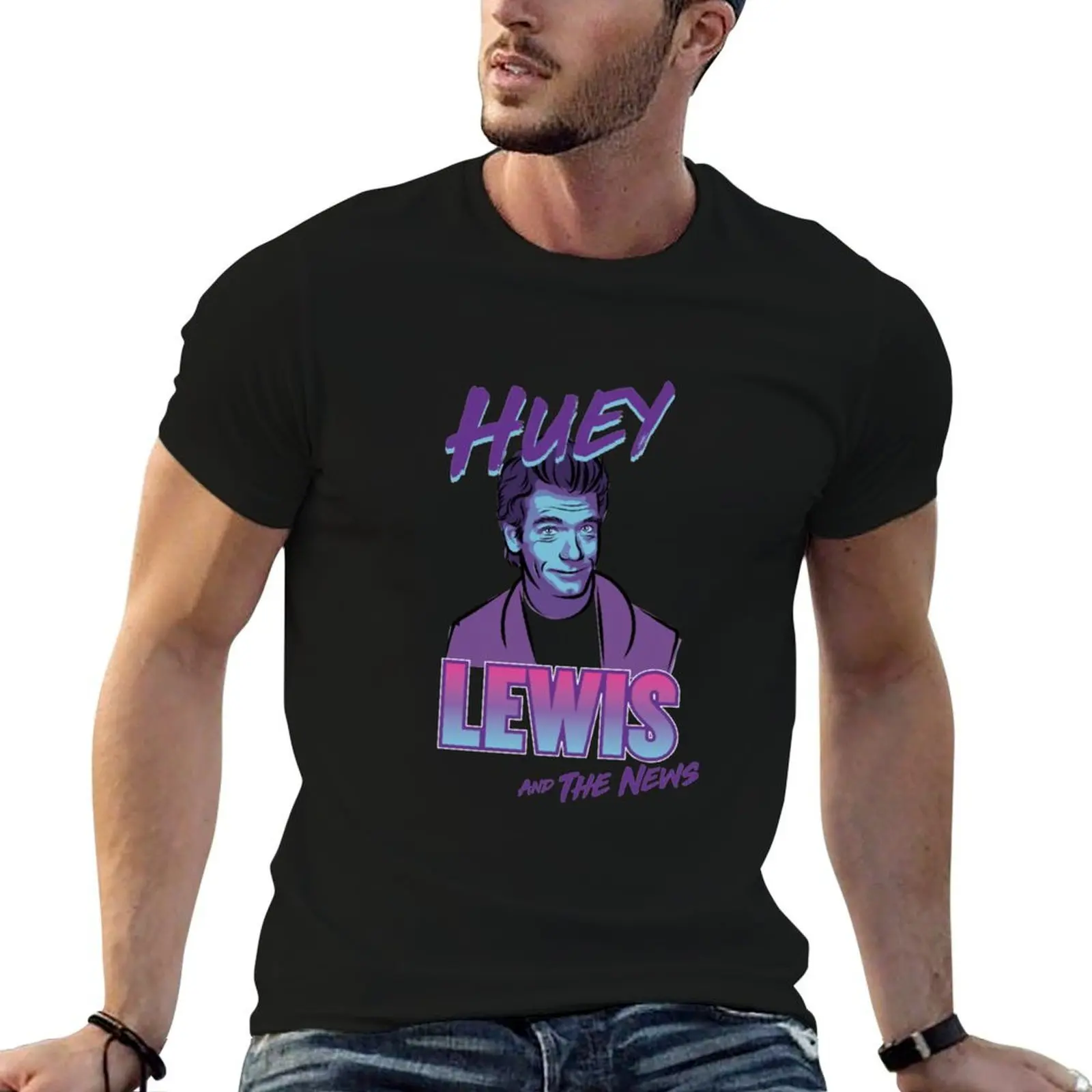 Huey Lewis The News T-Shirt Personalized t-shirt blue lock t shirts for men