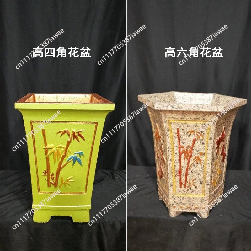 European-style components Thickened plastic-steel hexagonal cement flower pot mold Tall bonsai garden villa Roman column mold