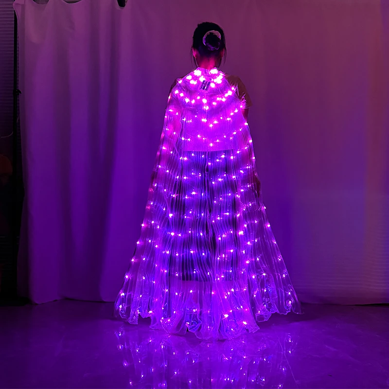 Isis Wing LED Neon Colorful Cloak Adult Child Dancers LED Luminous Butterfly Wings Stage Performance Props Belly Dancing Costume