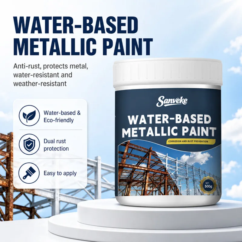 Water Based Silver Metallic Paint Fast Drying Anti Rust Anti Corrosion Semi Matte Industrial Paint Metal Door Railing Iron Art
