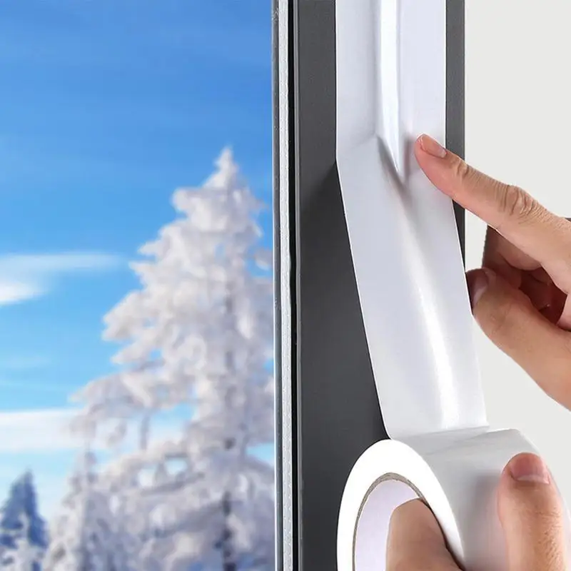 Windproof Window Sealing Tape White Door Gap Self Adhesive Seam Sealing Strip Waterproof Windproof Dustproof Weather Stripping