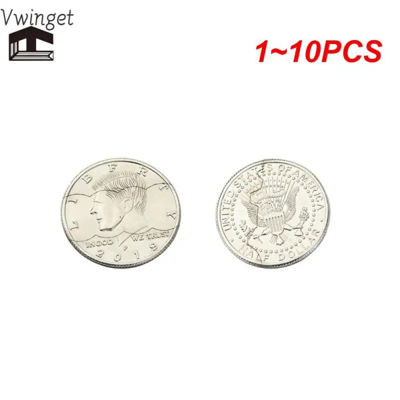 1~10PCS Two Fold Three Fold Bite Coin Dollars Close-Up Street Magetic Tricks Prop Bite Coin And Bite Currency Restore Half