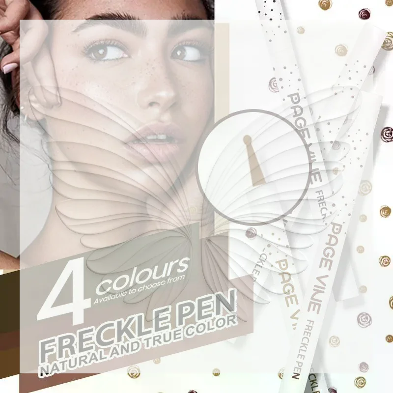 Quick Dry Freckle Stamp Pen Natural Lifelike Dot Spot Pen Waterproof Smudge Free for Summer Outdoor Makeup 1Pcs