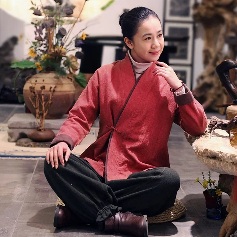 Stile Abbigliamento Donna Abbigliamento 2024 Cheongsam Top Camicia tradizionale Camicetta Cotone Hanfu Donna Cinese Top 11 MN1